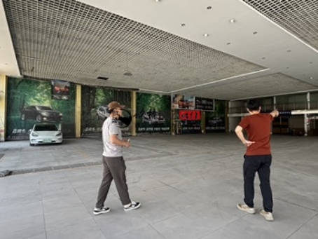 西吉装修公司|西吉绿源汽车展厅设计装修项目现场勘察