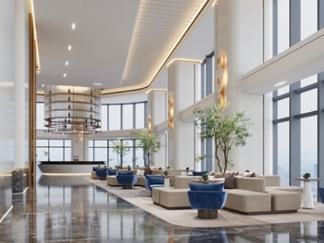 西吉装修公司推荐|西吉双子塔高端办公楼公区设计装修一眼心动